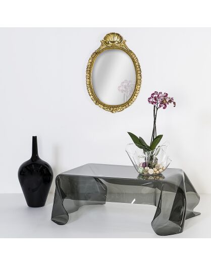 Table basse Drapé gris transparent - 120x80x41 cm